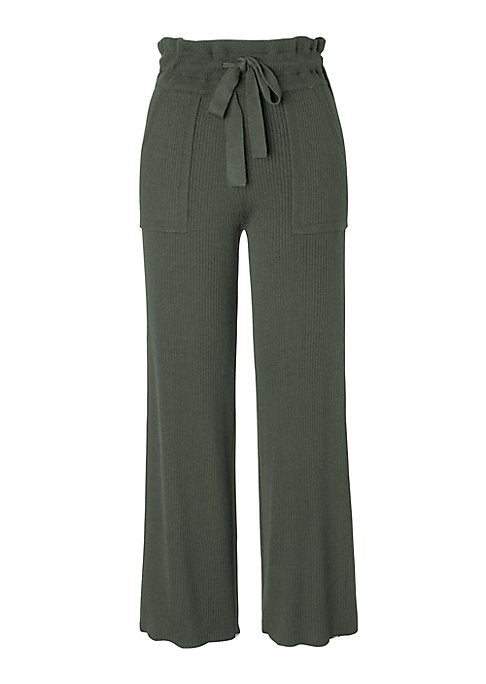 Chic Cropped Ribbed Pants