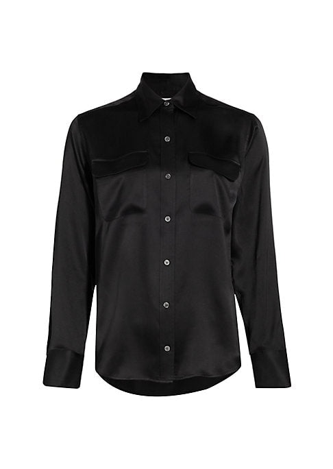 Silk Pocketed Elegance Blouse
