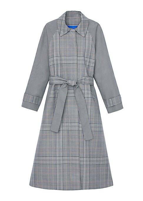 Plaid Chic Trench Coat