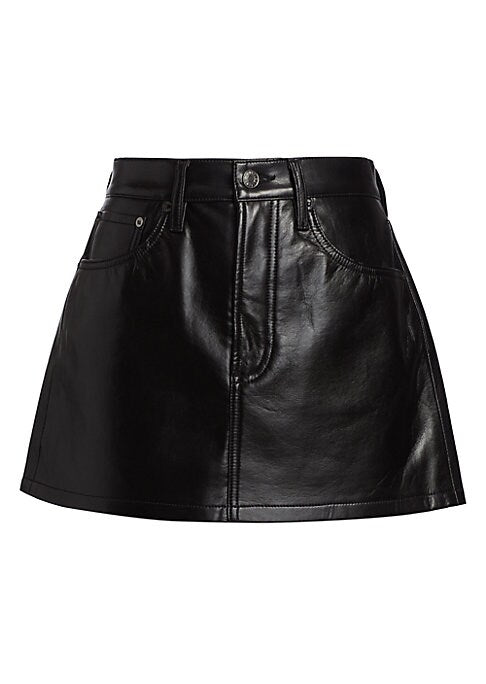 Chic Leather A-Line Skirt