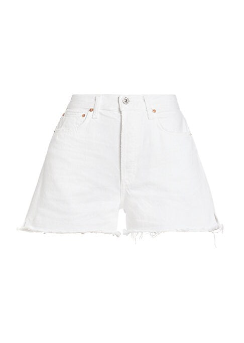 High-Rise Raw Edge Shorts