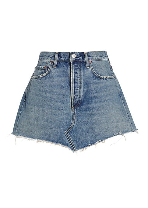 Raw Hem Denim Skirt