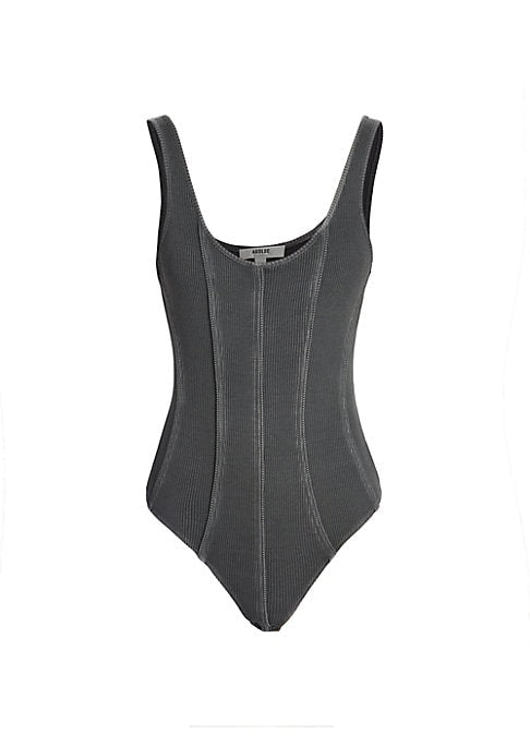 Ribbed Plunge Bodysuit
