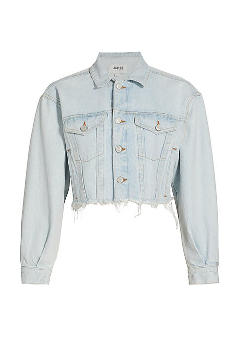 Cropped Denim Utility Jacket