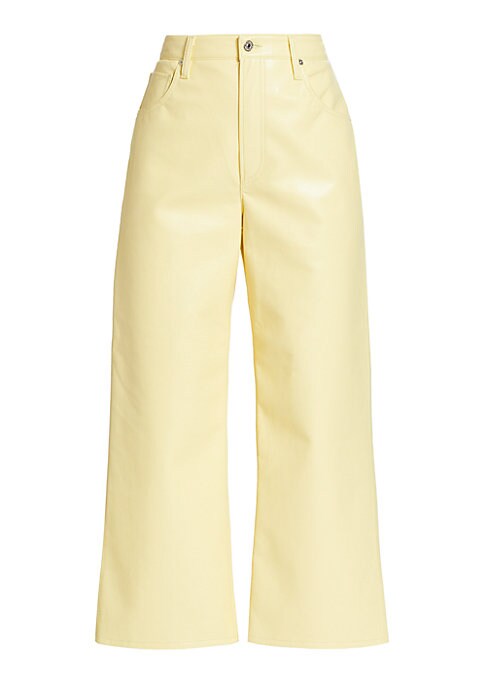 Chic Wide-Leg Leather Trousers