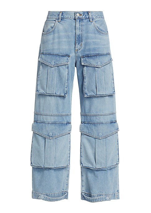 Curved Leg Cargo Denim