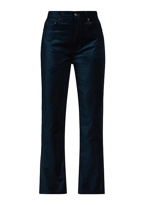 Velvet High-Rise Trousers