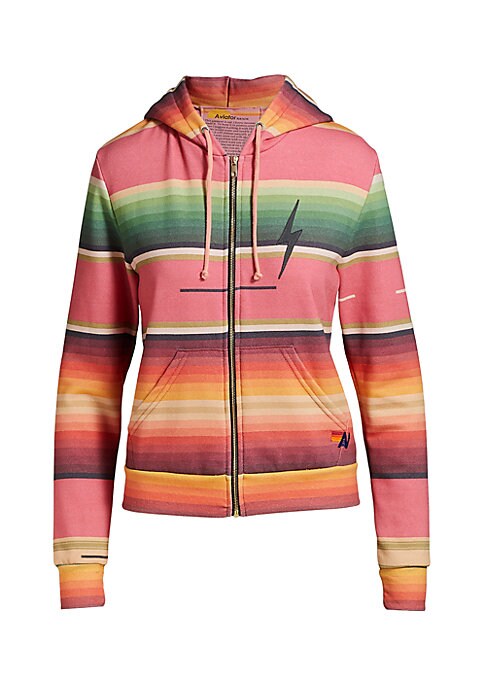 Vibrant Stripe Zip Hoodie