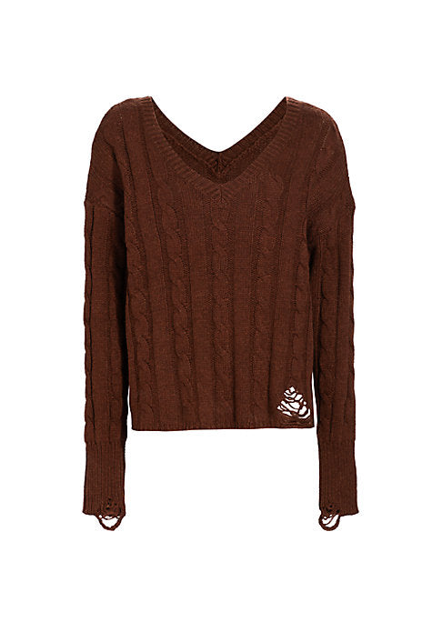 Cozy Distressed Knit Sweater
