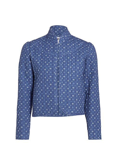 Quilted Floral Crop Jacket