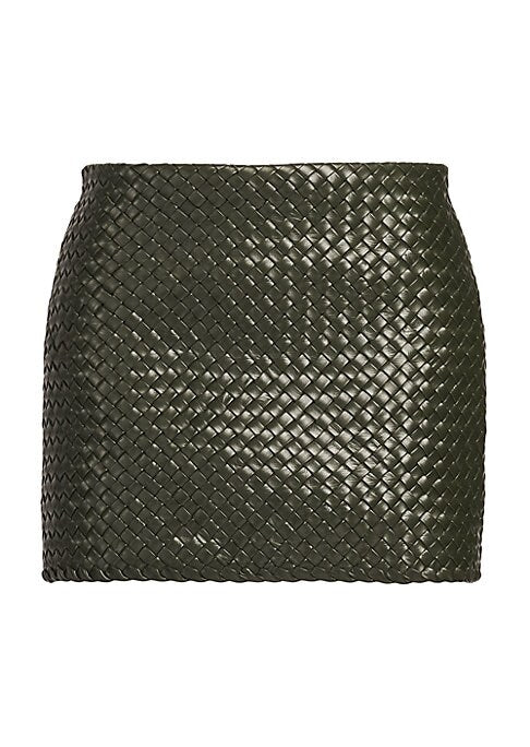 Woven Luxe Leather Skirt