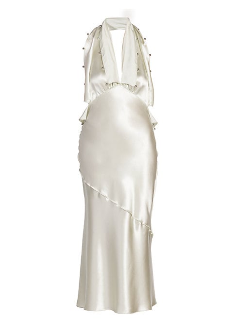Lustrous Beaded Halter Dress