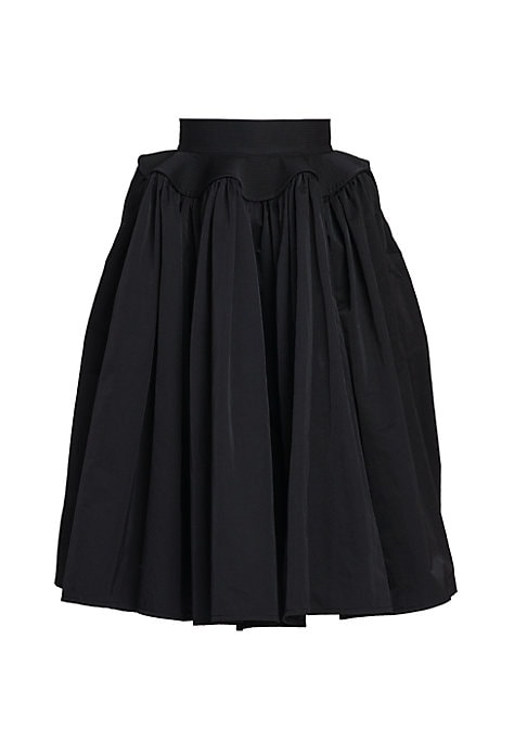 Flared Pleat Midi Skirt