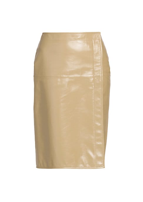 Lustrous Leather Wrap Skirt