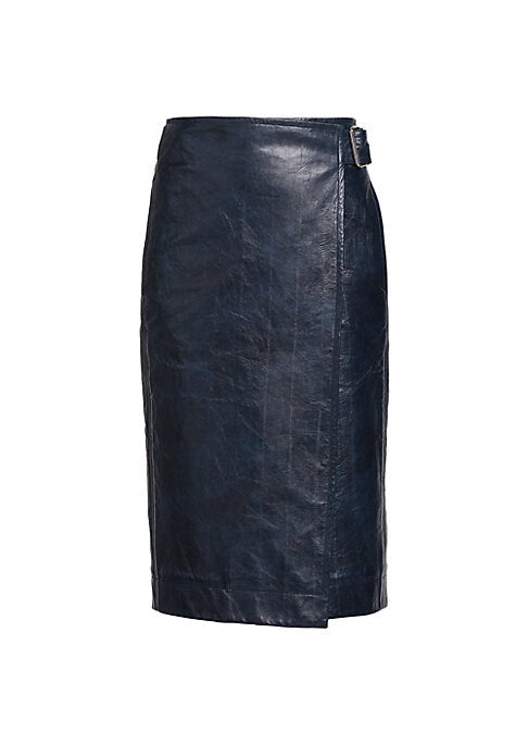 Chic Leather Wrap Skirt