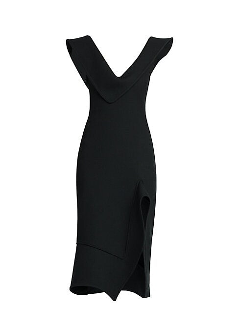Tailored Elegance Midi-Dress
