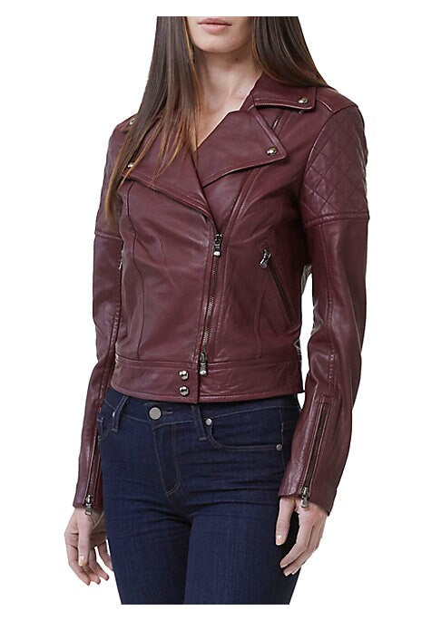 Paisley-Lined Leather Jacket