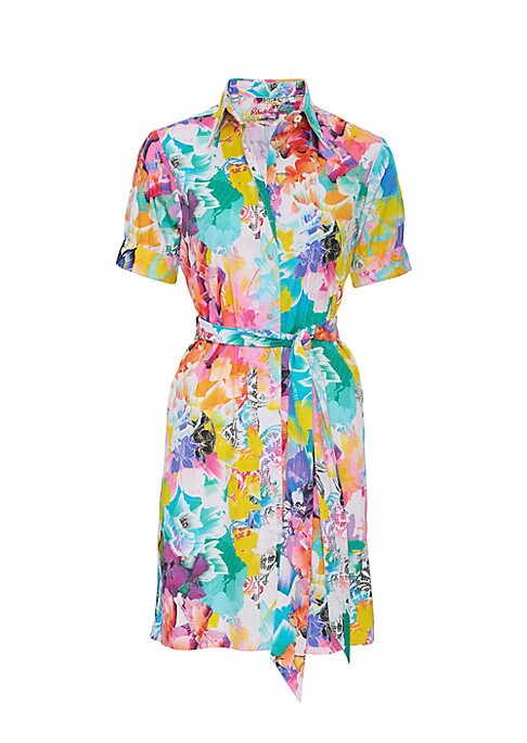 Floral Sash Satin Dress