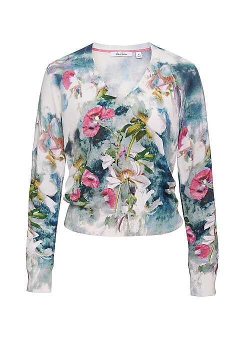 Floral Luxe V-Neck Sweater