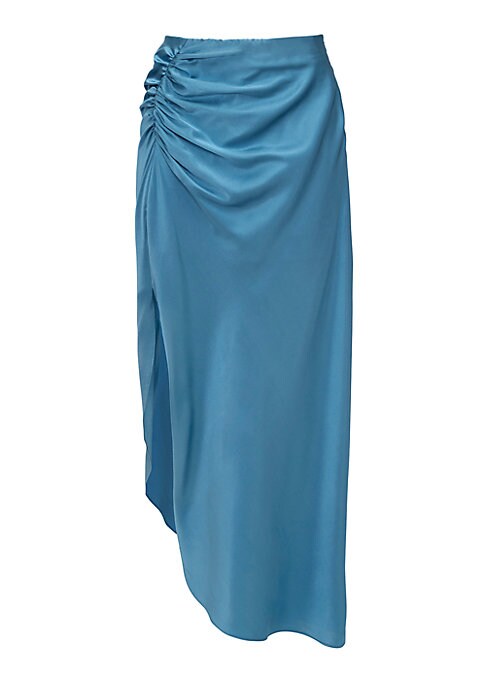 Asymmetric Silk Maxi Skirt