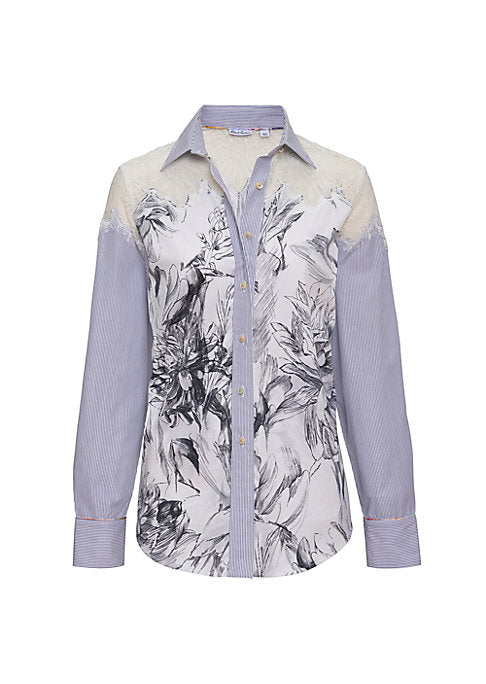 Floral Lace Button-Up