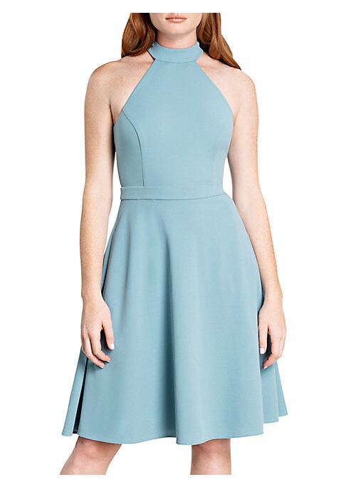 Flare High-Neck Mini Dress
