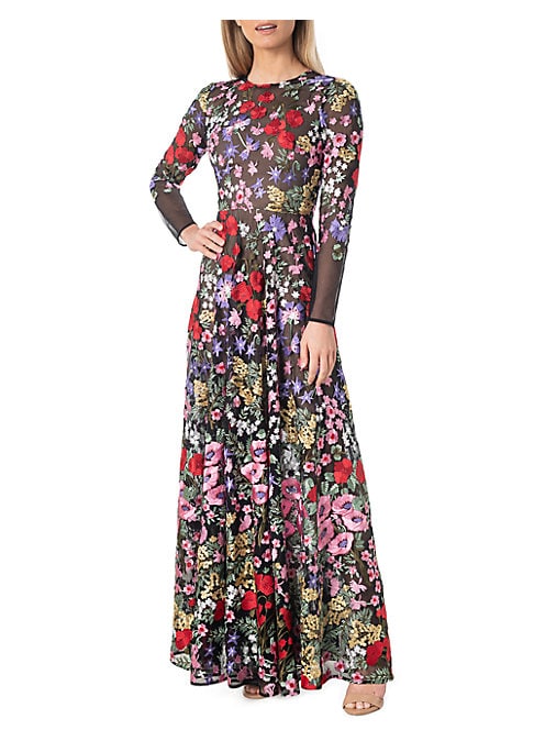 Floral Mesh Elegance Gown