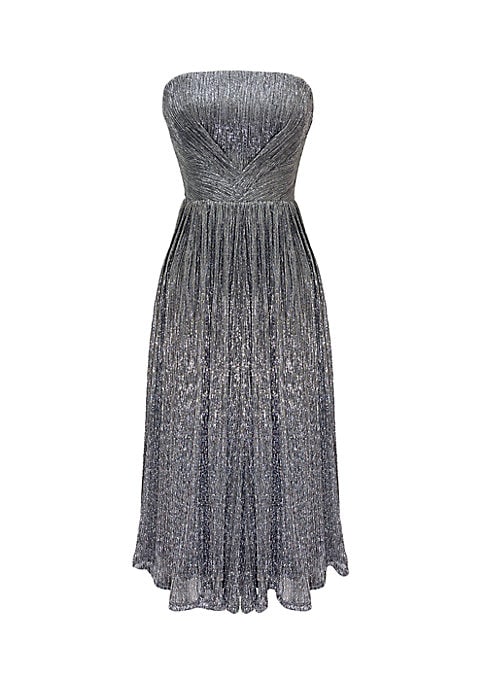 Glistening Strapless Flare Dress