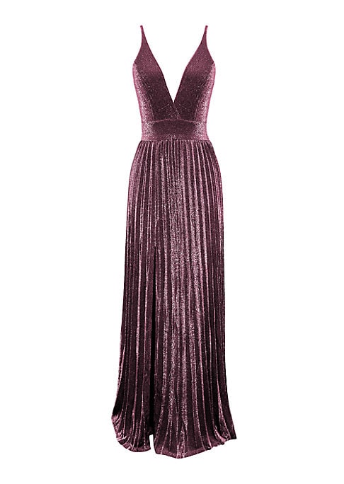 Gleaming Pleat Maxi Dress