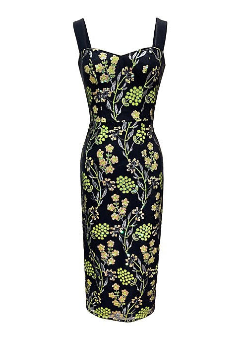 Sparkling Floral Cocktail Dress