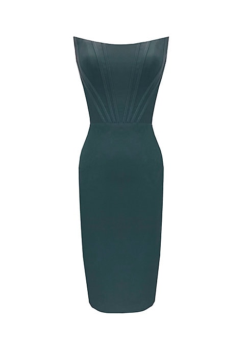 Sleek Midi Strapless Dress