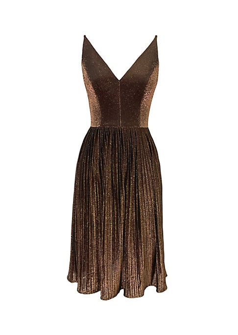 Shimmering Pleated Midi Dress