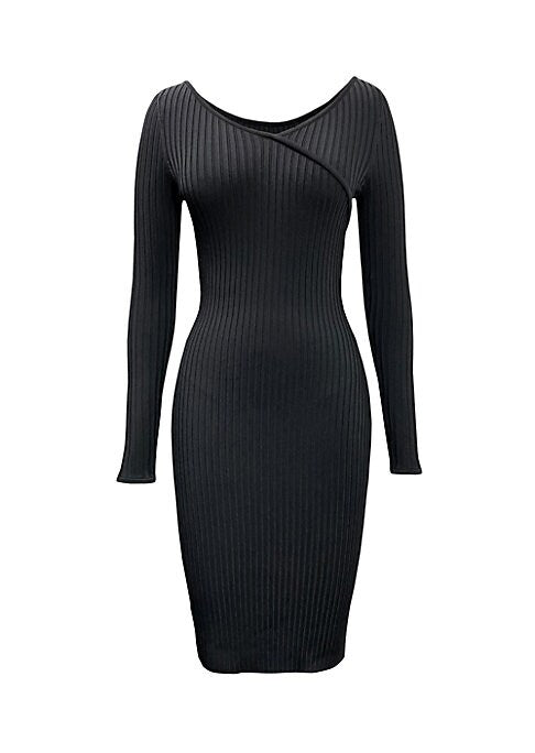 Chic Ribbed Wrap Dress