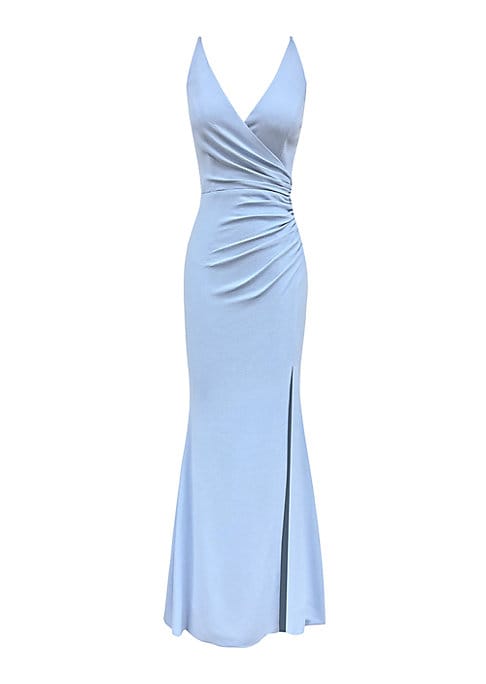 V-neck Ruched Evening Dress