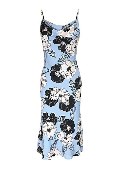 Floral Cowl Neck Midi Dress