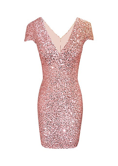 Sequin V-Neck Mini Dress