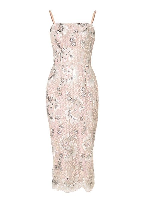 Floral Sequin Body-Con Dress