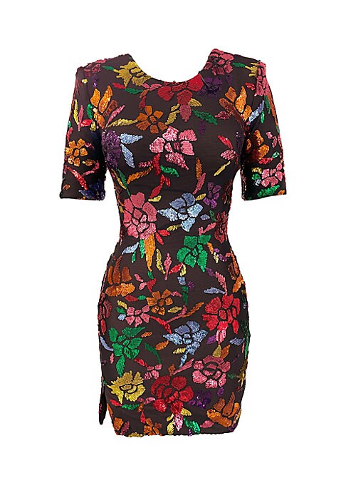 Floral Sequin Mini Dress