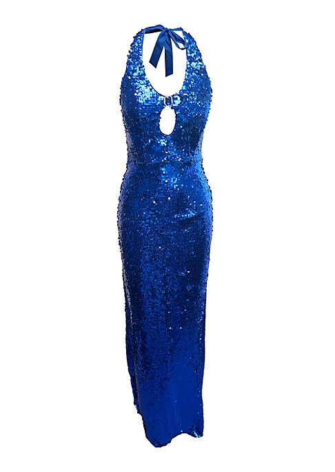 Shimmering Cut-Out Glam Gown