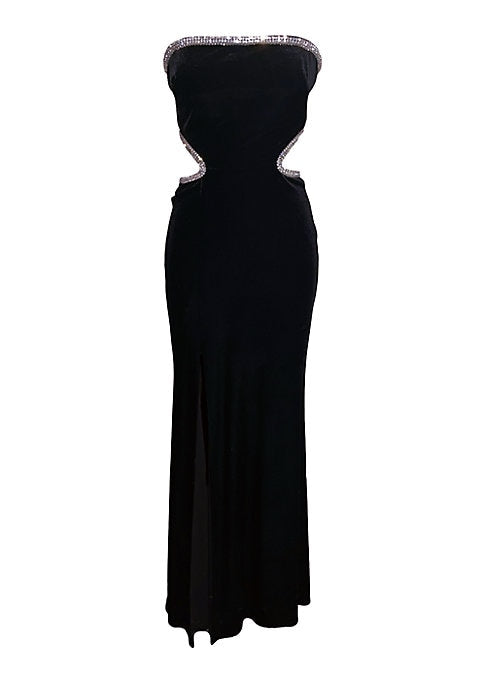 Crystal Cut-Out Maxi Dress