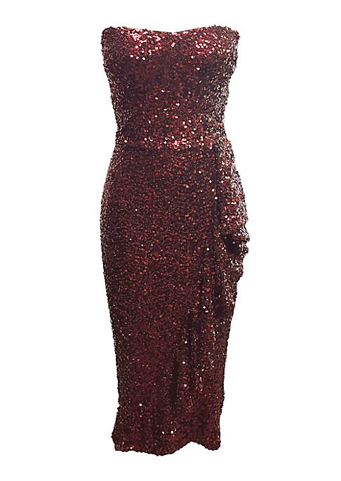 Glittering Ruffle Midi Dress