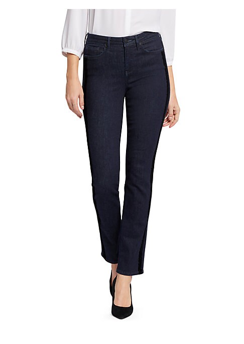 Velvet Stripe Boot-Cut Jeans