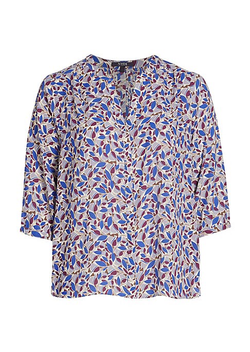 Petal Print Pleat Top