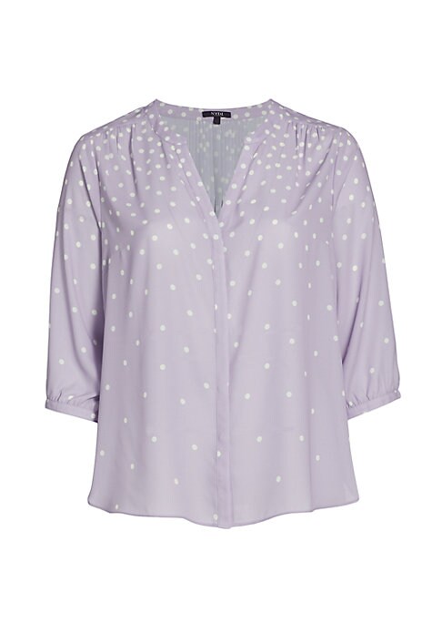 Polka Dot Split Blouse