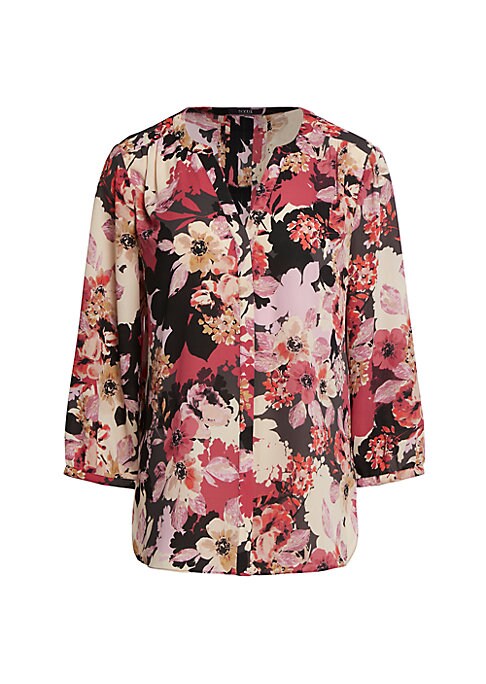 Draped Graphic Blouse