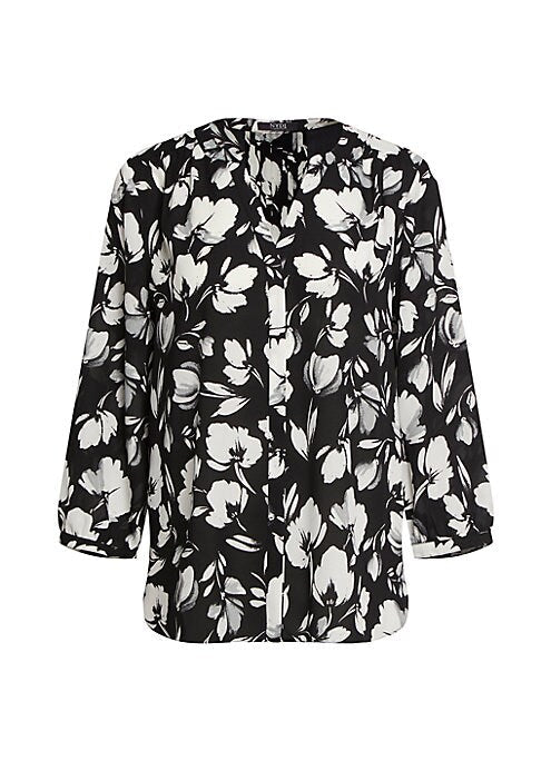 Graphic Draped Blouse