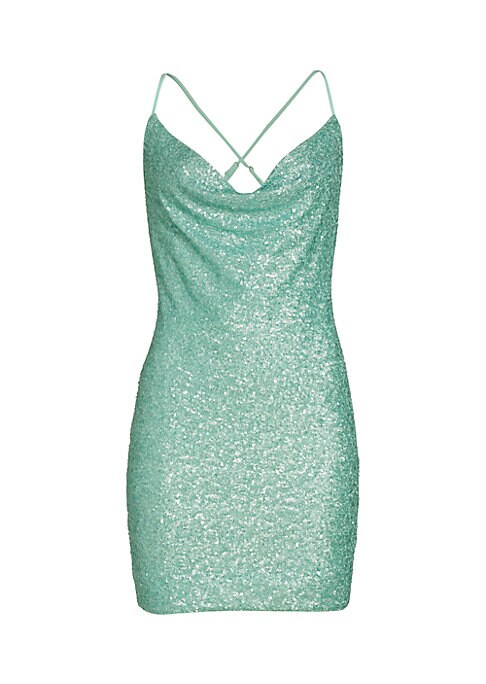 Glimmering Cowl Neck Dress