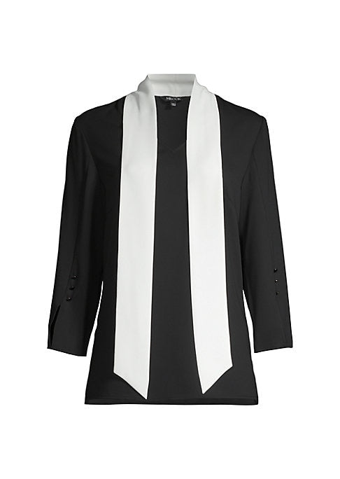 Silk Tie-Front Blouse