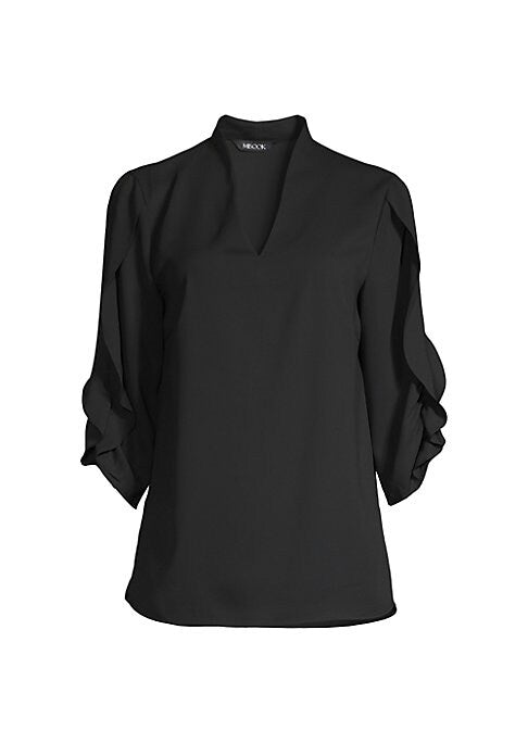 Silky Elbow Sleeve Blouse