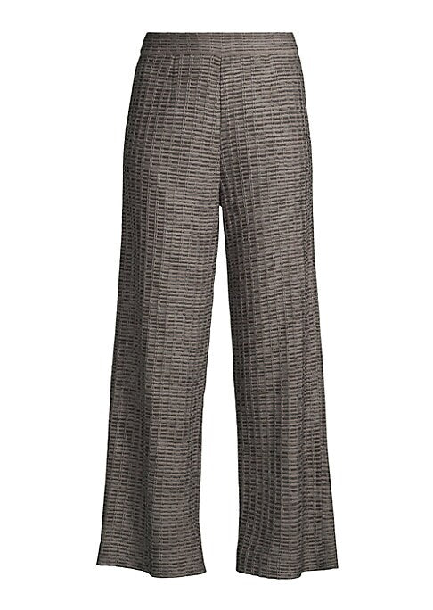 Textured Wide-Leg Trousers